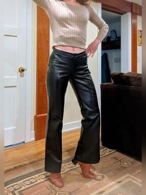 Genuine Leather Bootcut Leather Pants